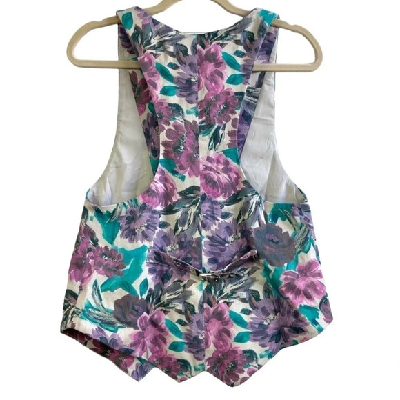 For Love & Lemons x Revolve Tamara Floral Vest Deep V Plunge Top NWT L - Picture 3 of 6